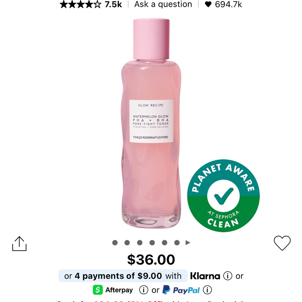 Glow Recipe Watermelon Glow PHA + BHA Pore Tight Toner - brand new